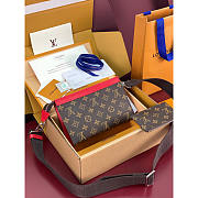 Louis Vuitton LV Pochette Voyage MM Monogram Red 18.5x11x6.5cm - 3