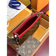 Louis Vuitton LV Pochette Voyage MM Monogram Red 18.5x11x6.5cm - 2