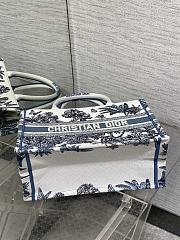 Dior Book Tote Dioriviera Medium White Blue Palms 36x27.5x16.5cm - 6