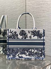 Dior Book Tote Dioriviera Medium White Blue Palms 36x27.5x16.5cm - 5