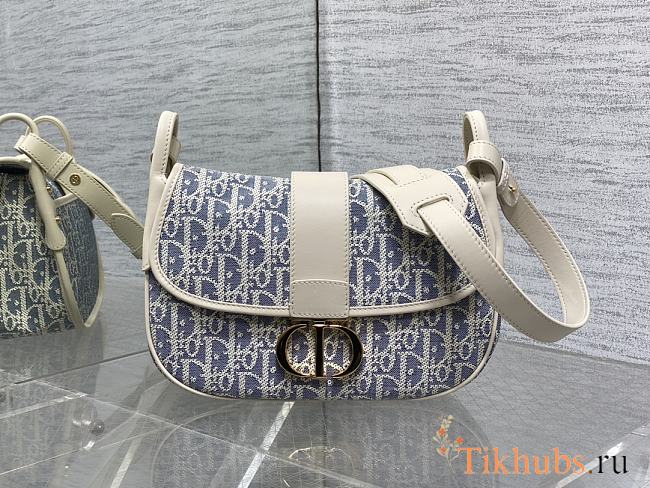 Dior Medium 30 Montaigne Satchel Bag Blue Chambray 24x17x9cm - 1