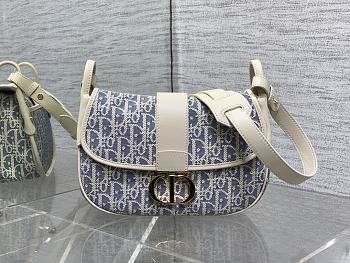 Dior Medium 30 Montaigne Satchel Bag Blue Chambray 24x17x9cm