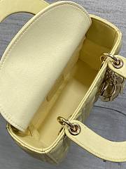 Dior Small Lady Bag Yellow Lambskin 20cm - 5