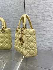 Dior Small Lady Bag Yellow Lambskin 20cm - 3