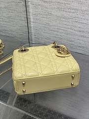 Dior Mini Lady Bag Yellow Lambskin 17cm - 6