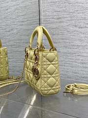 Dior Mini Lady Bag Yellow Lambskin 17cm - 2