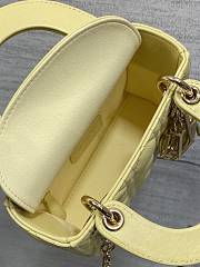 Dior Mini Lady Bag Yellow Lambskin 17cm - 4