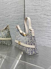 Dior 30 Montaigne Mini Hobo Shoulder Bag Blue Chambray 24x14x6.5cm - 5
