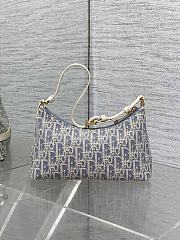 Dior 30 Montaigne Mini Hobo Shoulder Bag Blue Chambray 24x14x6.5cm - 4