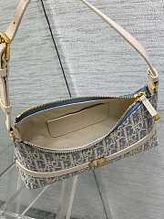 Dior 30 Montaigne Mini Hobo Shoulder Bag Blue Chambray 24x14x6.5cm - 3
