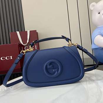 Gucci Blondie Small Top Handle Blue Bag 26.5x16.5x8.5cm
