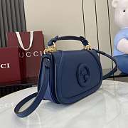 Gucci Blondie Small Top Handle Blue Bag 26.5x16.5x8.5cm - 5