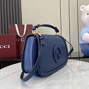Gucci Blondie Medium Top Handle Bag Blue 32x17x10cm - 5