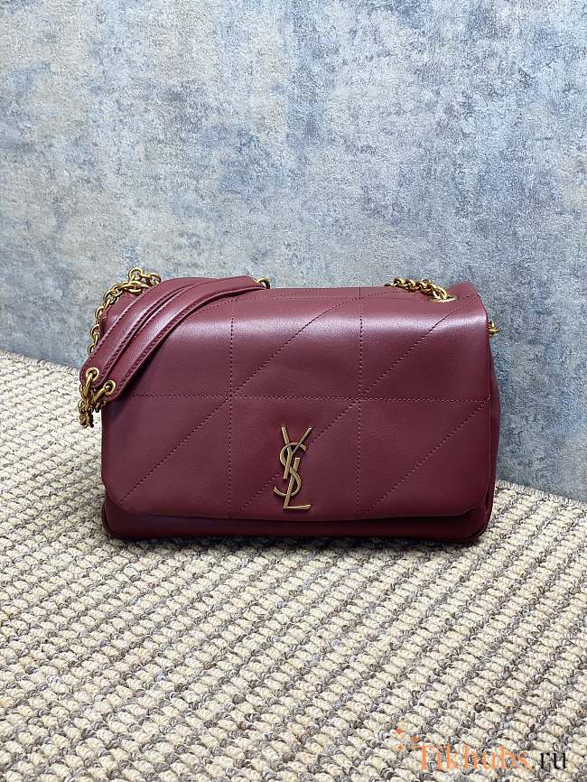 YSL Jamie 4.3 Small In Lambskin Red Wine 25x16x7cm - 1