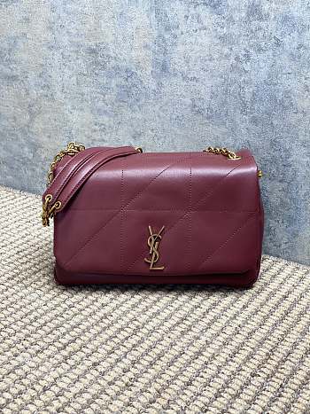 YSL Jamie 4.3 Small In Lambskin Red Wine 25x16x7cm
