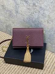YSL Kate Bag Red Wine Calfskin 19x12.5x4cm - 1