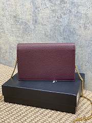 YSL Kate Bag Red Wine Calfskin 19x12.5x4cm - 6