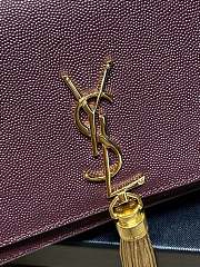 YSL Kate Bag Red Wine Calfskin 19x12.5x4cm - 5