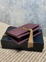 YSL Kate Bag Red Wine Calfskin 19x12.5x4cm - 2