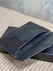 YSL Uptown Pouch In Crocodile Black Gold 27x16x2cm - 5