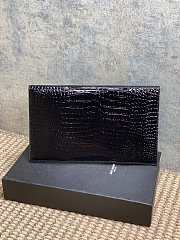 YSL Uptown Pouch In Crocodile Black Gold 27x16x2cm - 3