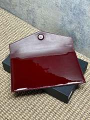 YSL Uptown Medium Leather Clutch Red Patent 27x16x2cm - 5