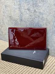YSL Uptown Medium Leather Clutch Red Patent 27x16x2cm - 4
