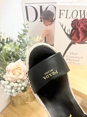 Prada Espadrille Wedge Sandal Black 9cm - 4