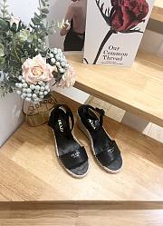 Prada Espadrille Wedge Sandal Black 9cm - 3