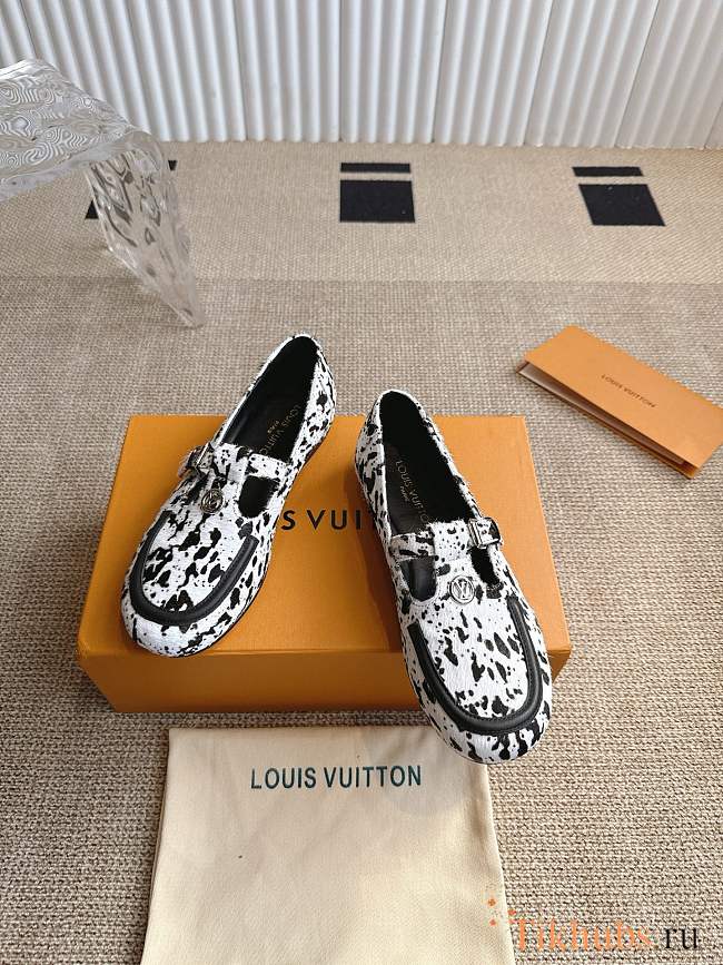 Louis Vuitton LV Soho Mary Jane Flat Loafer Black White - 1