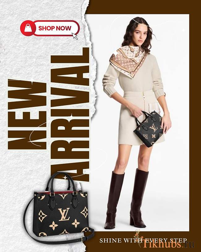 Louis Vuitton LV Onthego PM Black Beige 25cm - 1