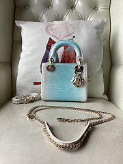 Dior Mini Lady Bag Lizard Blue White 17cm - 1