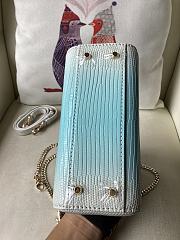 Dior Mini Lady Bag Lizard Blue White 17cm - 4