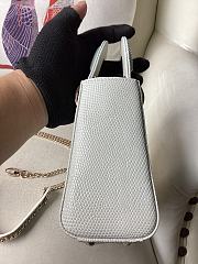 Dior Mini Lady Bag Lizard Blue White 17cm - 3