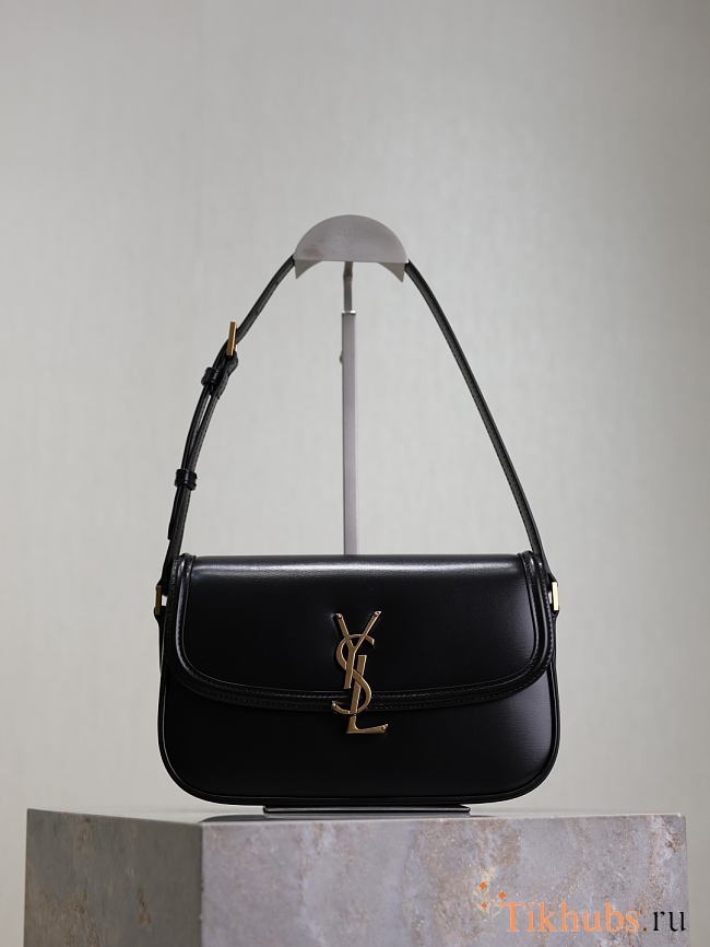 YSL Solferino Medium Box Black Bag Gold 24.5x15x8.5cm - 1