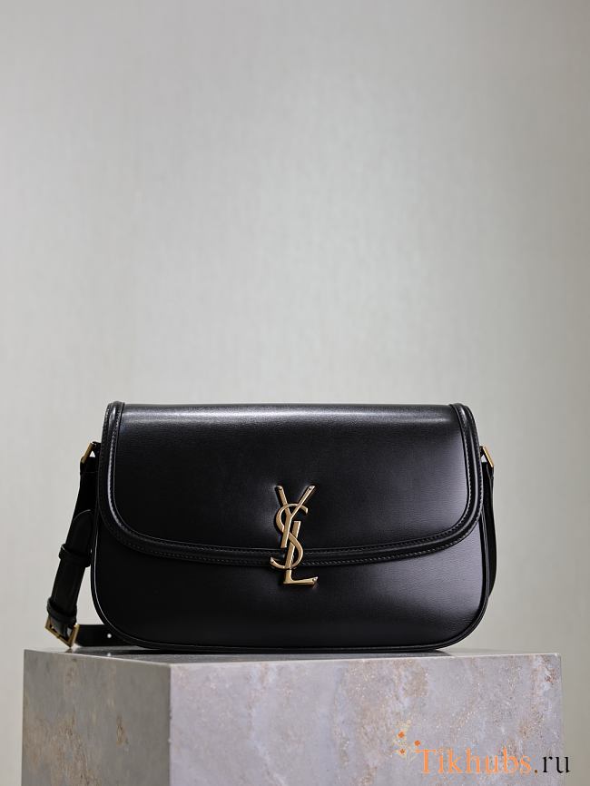 YSL Solferino Large Box Black Bag Gold 29x18x4–9cm - 1