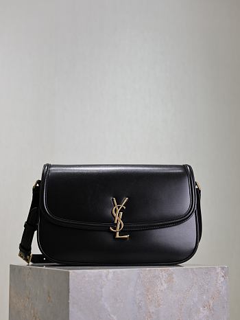 YSL Solferino Large Box Black Bag Gold 29x18x4–9cm