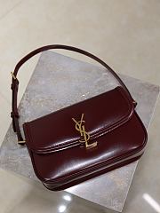 YSL Solferino Medium Box Red Wine Bag Gold 24.5x15x8.5cm - 6
