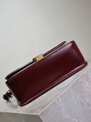 YSL Solferino Medium Box Red Wine Bag Gold 24.5x15x8.5cm - 3
