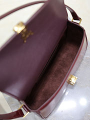 YSL Solferino Medium Box Red Wine Bag Gold 24.5x15x8.5cm - 2