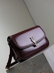 YSL Solferino Large Box Red Wine Bag Gold 29x18x4–9cm - 6