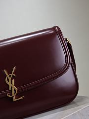 YSL Solferino Large Box Red Wine Bag Gold 29x18x4–9cm - 4