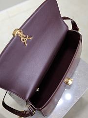 YSL Solferino Large Box Red Wine Bag Gold 29x18x4–9cm - 3