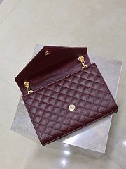 YSL Envelope Red Wine Gold 24x17x5cm - 4
