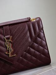 YSL Envelope Red Wine Gold 24x17x5cm - 5