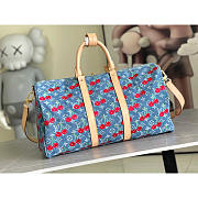 Louis Vuitton LV x TM Keepall 45 Cherry Denim 45x27x20cm - 4