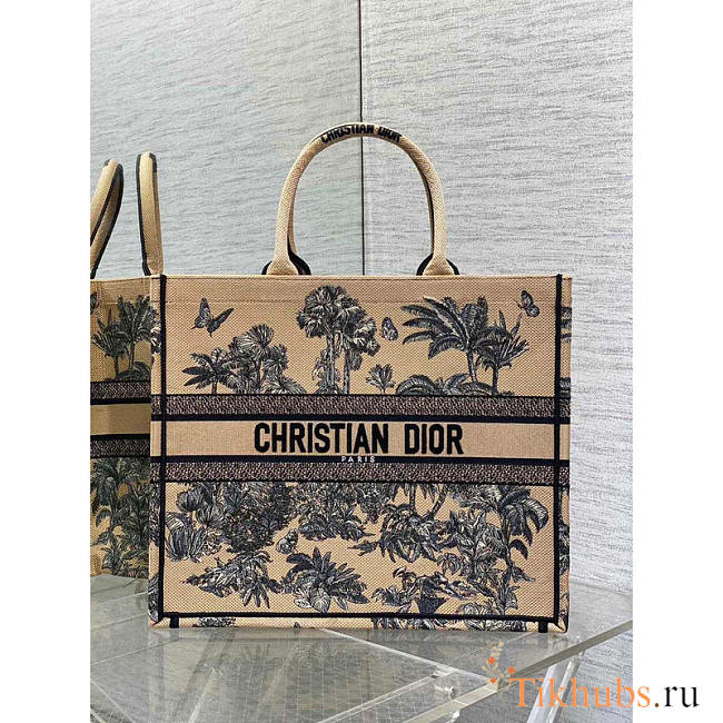 Dior Book Tote Dioriviera Large Beige Palms 42x35x18cm - 1