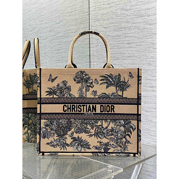 Dior Book Tote Dioriviera Large Beige Palms 42x35x18cm