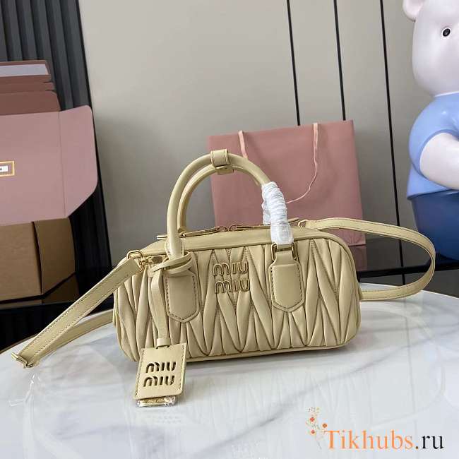 Miu Miu Arcadie Nappa Leather Cream 22x10.5x7.5cm - 1