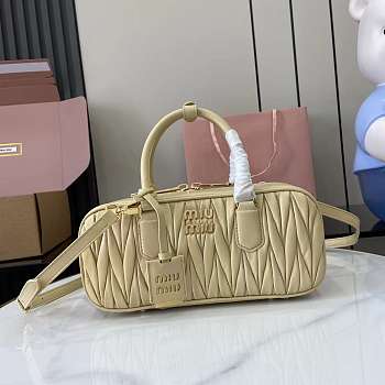 Miu Miu Arcadie Nappa Leather Tote Bag Cream 27x12x9cm